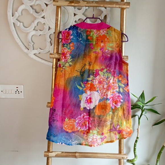 💚 Lee Cooper Neon Floral Top - Picture 11 of 16